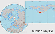 Gray Location Map of the area around 76° 59' 43" N, 15° 22' 30" E