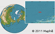 Satellite Location Map of the area around 76° 59' 43" N, 170° 4' 29" E