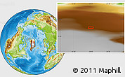 Physical Location Map of the area around 76° 59' 43" N, 38° 10' 29" W
