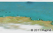 Satellite 3D Map of the area around 76° 59' 43" N, 68° 4' 29" E