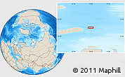 Shaded Relief Location Map of the area around 76° 59' 43" N, 70° 37' 30" E