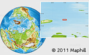 Physical Location Map of the area around 76° 59' 43" N, 72° 19' 29" E