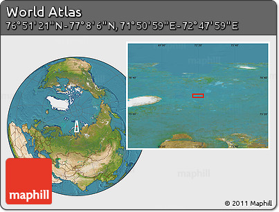 Satellite Location Map of the Area around 76° 59' 43" N, 72° 19' 29" E