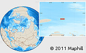 Shaded Relief Location Map of the area around 76° 59' 43" N, 72° 19' 29" E