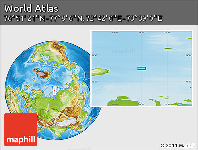 Physical Location Map of the Area around 76° 59' 43" N, 73° 10' 30" E
