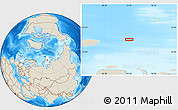 Shaded Relief Location Map of the area around 76° 59' 43" N, 73° 10' 30" E
