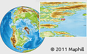 Physical Location Map of the area around 76° 59' 43" N, 78° 7' 30" W