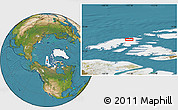 Satellite Location Map of the area around 77° 14' 40" N, 117° 13' 29" W