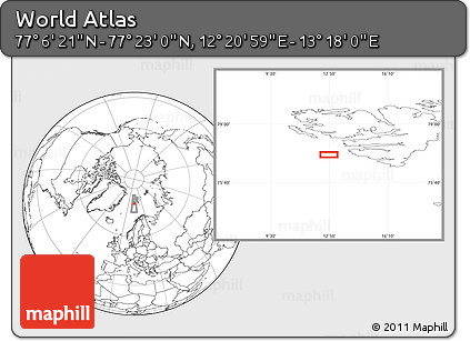 Blank Location Map of the Area around 77° 14' 40" N, 12° 49' 29" E