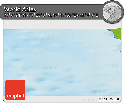 Physical 3D Map of the Area around 77° 14' 40" N, 13° 40' 30" E