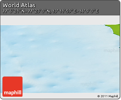 Physical 3D Map of the Area around 77° 14' 40" N, 13° 40' 30" E