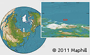 Satellite Location Map of the area around 77° 14' 40" N, 142° 1' 30" E