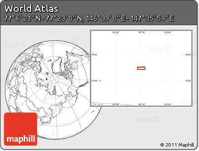 Blank Location Map of the Area around 77° 14' 40" N, 147° 7' 30" E