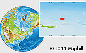 Physical Location Map of the area around 77° 14' 40" N, 152° 13' 29" E