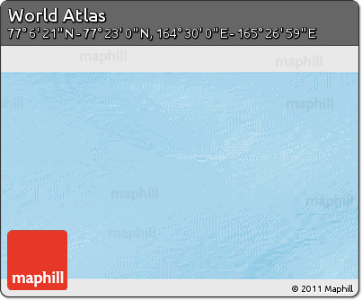 Physical 3D Map of the Area around 77° 14' 40" N, 164° 58' 29" E