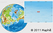 Physical Location Map of the area around 77° 14' 40" N, 166° 40' 30" E