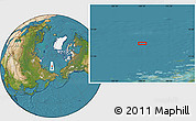 Satellite Location Map of the area around 77° 14' 40" N, 169° 13' 29" E