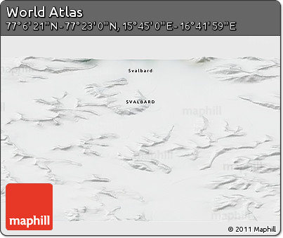 Satellite 3D Map of the Area around 77° 14' 40" N, 16° 13' 30" E