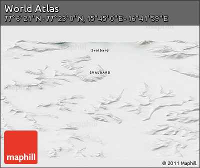 Satellite 3D Map of the Area around 77° 14' 40" N, 16° 13' 30" E