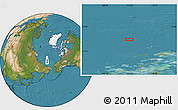 Satellite Location Map of the area around 77° 14' 40" N, 171° 46' 30" E