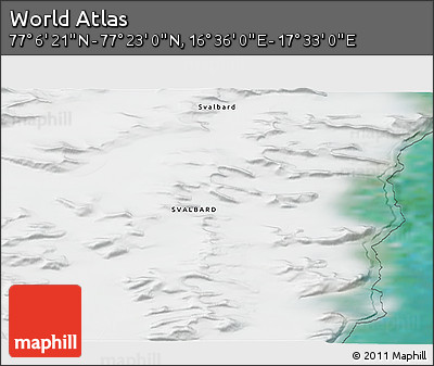 Satellite 3D Map of the Area around 77° 14' 40" N, 17° 4' 30" E