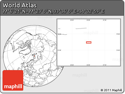 Blank Location Map of the Area around 77° 14' 40" N, 34° 4' 30" E