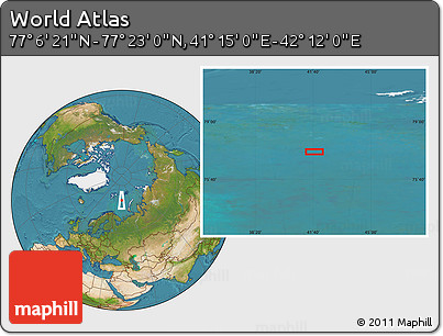 Satellite Location Map of the Area around 77° 14' 40" N, 41° 43' 30" E