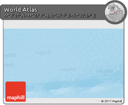 Physical 3D Map of the Area around 77° 14' 40" N, 51° 4' 30" E