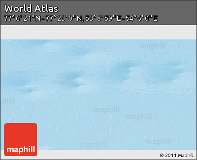 Physical 3D Map of the Area around 77° 14' 40" N, 53° 37' 30" E