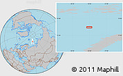 Gray Location Map of the area around 77° 14' 40" N, 53° 37' 30" E