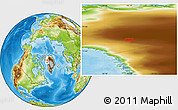 Physical Location Map of the area around 77° 14' 40" N, 55° 10' 29" W