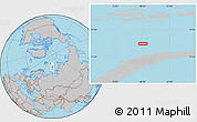 Gray Location Map of the area around 77° 14' 40" N, 58° 43' 30" E