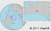 Gray Location Map of the area around 77° 14' 40" N, 61° 7' 30" W