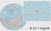 Gray Location Map of the area around 77° 14' 40" N, 64° 40' 30" E, hill shading
