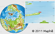Physical Location Map of the area around 77° 14' 40" N, 68° 55' 30" E