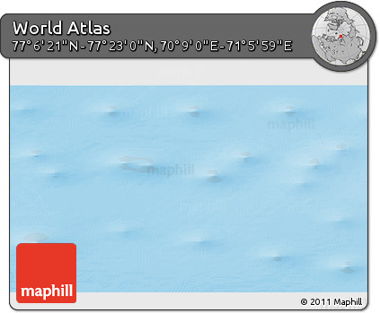 Physical 3D Map of the Area around 77° 14' 40" N, 70° 37' 30" E