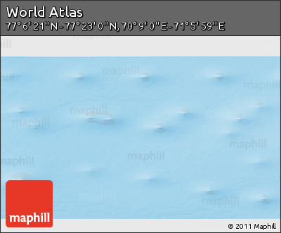 Physical 3D Map of the Area around 77° 14' 40" N, 70° 37' 30" E
