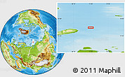Physical Location Map of the area around 77° 14' 40" N, 71° 28' 29" E
