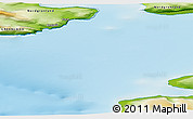 Physical 3D Map of the area around 77° 14' 40" N, 71° 19' 29" W