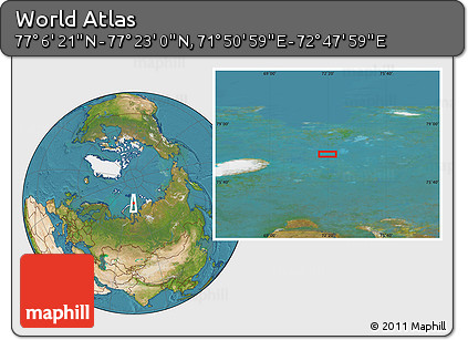 Satellite Location Map of the Area around 77° 14' 40" N, 72° 19' 29" E