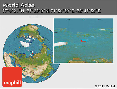Satellite Location Map of the Area around 77° 14' 40" N, 72° 19' 29" E
