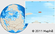 Shaded Relief Location Map of the area around 77° 14' 40" N, 72° 19' 29" E