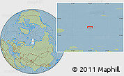 Savanna Style Location Map of the area around 77° 14' 40" N, 74° 1' 30" E, hill shading