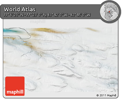 Satellite 3D Map of the Area around 77° 14' 40" N, 83° 13' 29" W