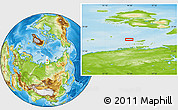 Physical Location Map of the area around 77° 14' 40" N, 94° 25' 30" E