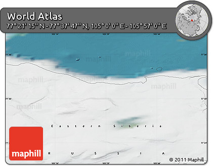 Satellite Map of the Area around 77° 29' 31" N, 105° 28' 29" E