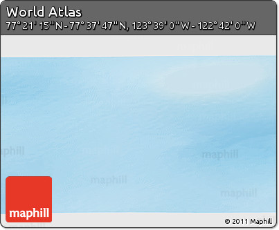 Shaded Relief 3D Map of the Area around 77° 29' 31" N, 123° 10' 30" W