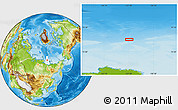 Physical Location Map of the area around 77° 29' 31" N, 127° 34' 30" E