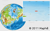 Physical Location Map of the area around 77° 29' 31" N, 155° 37' 30" E