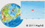 Physical Location Map of the area around 77° 29' 31" N, 163° 16' 30" E